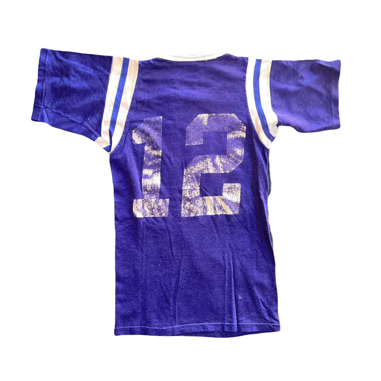1950s 1960s Nylon Royal Blue Number 12 Sports Jersey